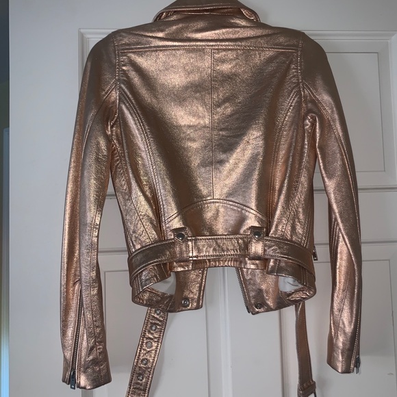 IRO ROSE GOLD LEATHER JACKET - Picture 3 of 6